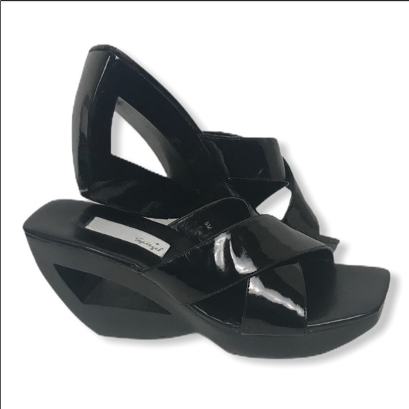 Spiegel Shoes - 90’s  Spiegel sandals Platform wedge Square Toe